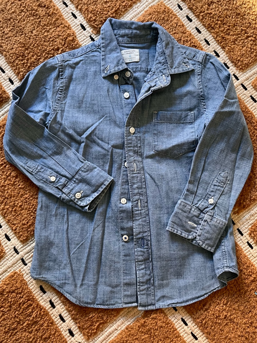 Crewcuts Chambray Button-Down Shirt in Light Blue Size 4/5